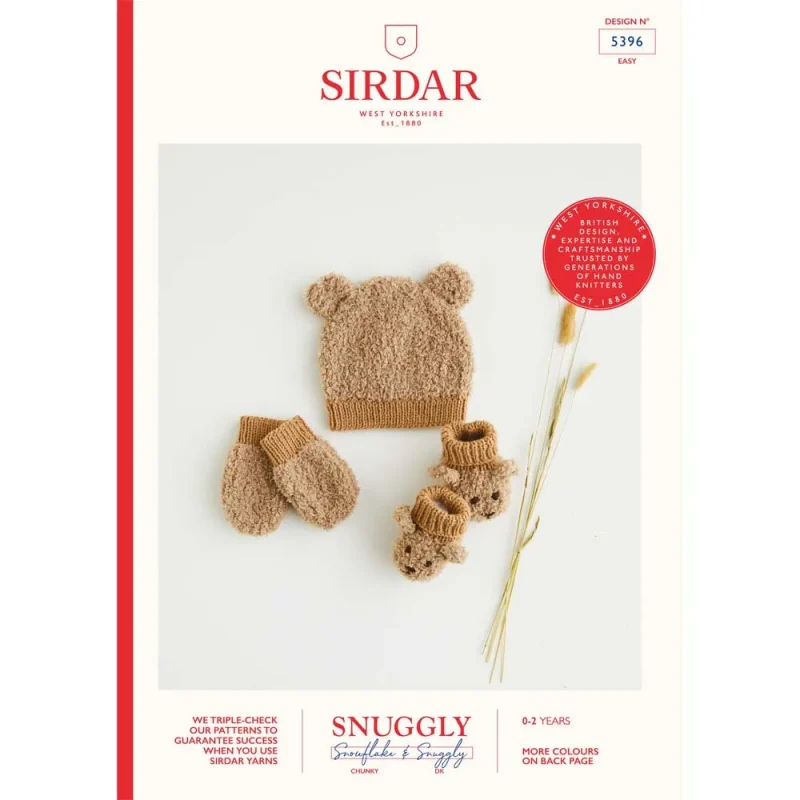 sirdar snowflake chunky hat mitts bootees set