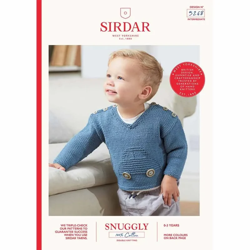 sirdar snuggly 100 cotton dk car jumper