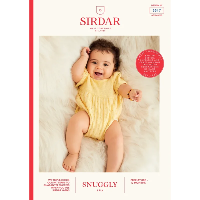 sirdar snuggly 3ply digital romper pattern baby lacy romper 5517