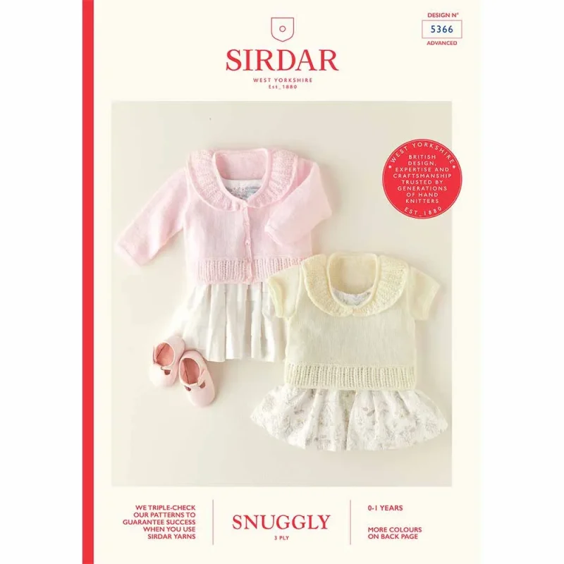 sirdar snuggly 3ply top cardigan set