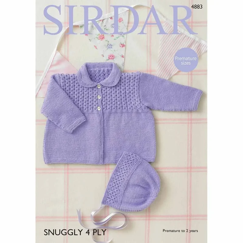 sirdar snuggly 4ply coat bonnet pattern digital download