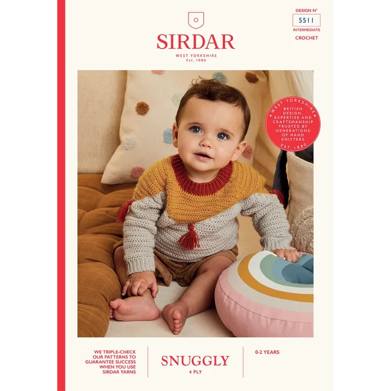 sirdar snuggly 4ply tasseled sweater digital pattern 5511