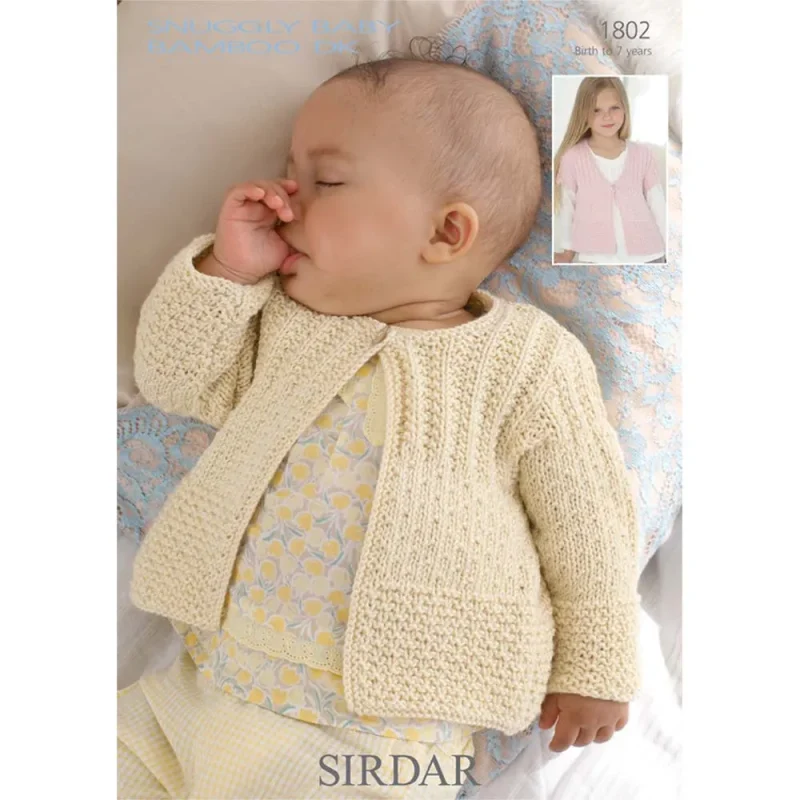 sirdar snuggly baby bamboo dk cardigans digital pattern