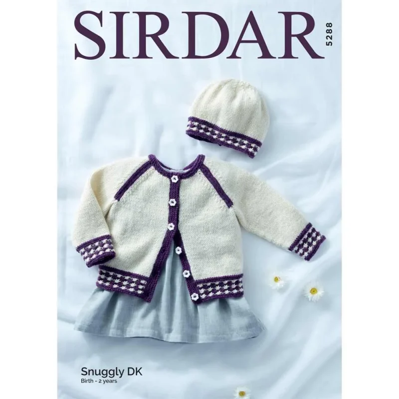 sirdar snuggly dk cardigan hat set