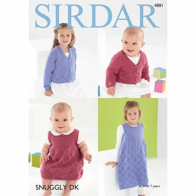 sirdar snuggly dk cardigan pinafore digital pattern