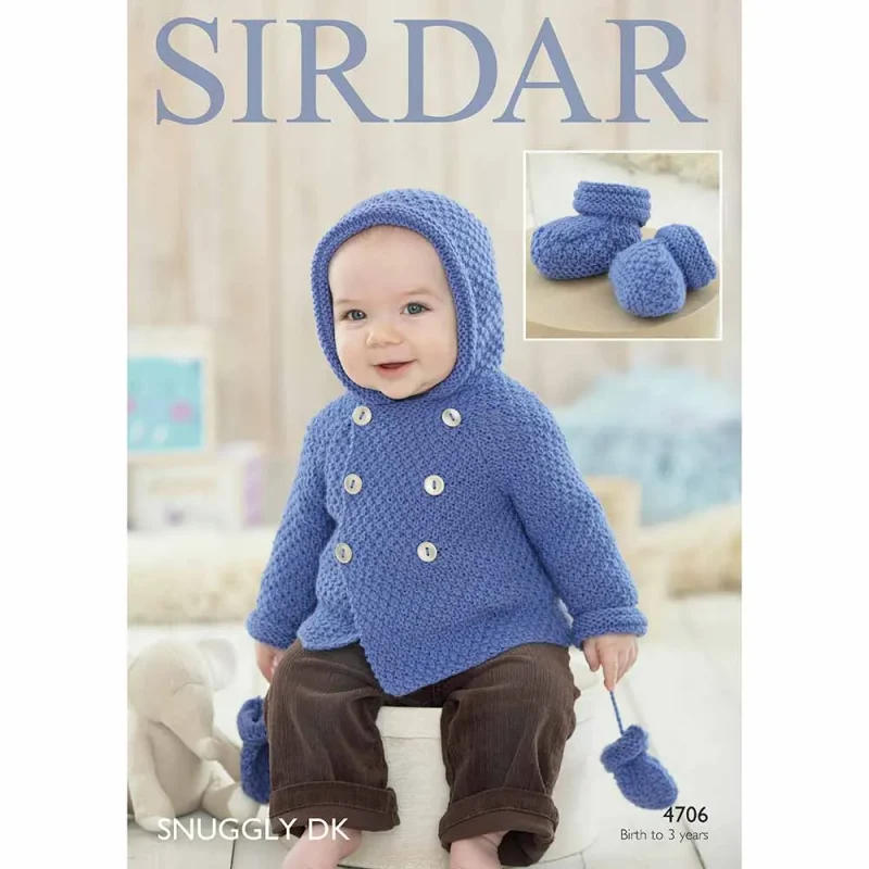 sirdar snuggly dk digital knitting pattern coat mittens bootees