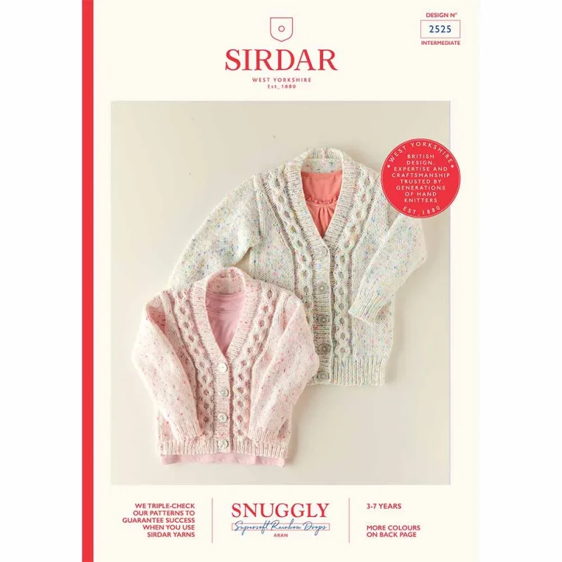 sirdar snuggly supersoft rainbow drops aran cardigans