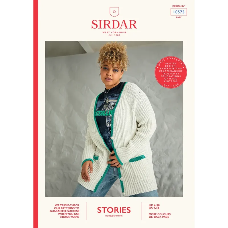 sirdar stories skyscraper cardigan dk yarn digital pattern 10575