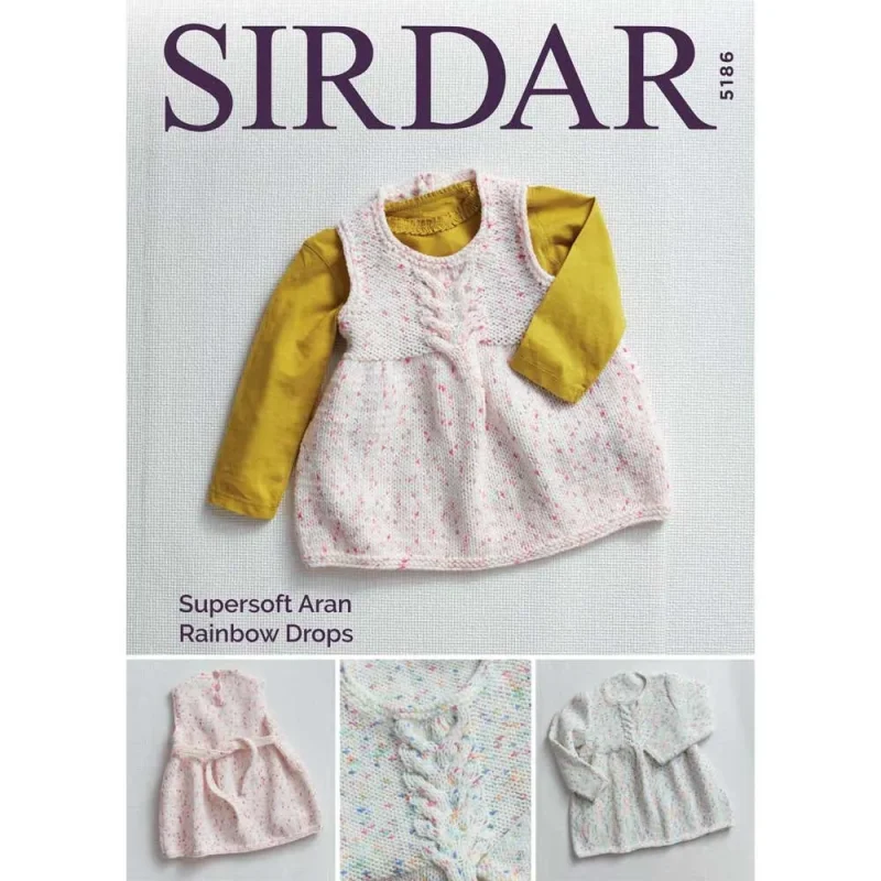 sirdar supersoft aran rainbow drops digital dress patterns