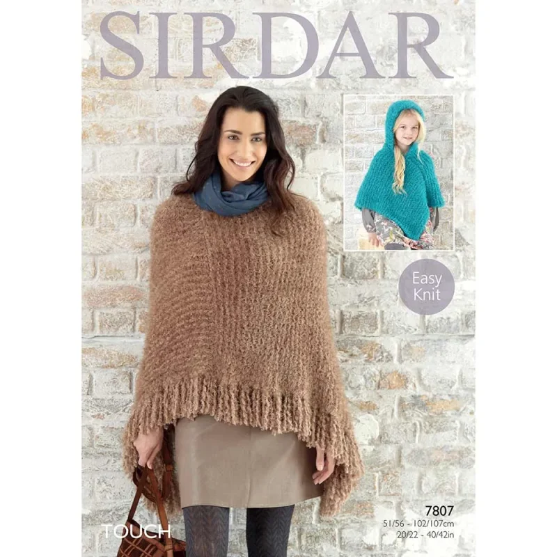 sirdar touch soft knit ponchos for women