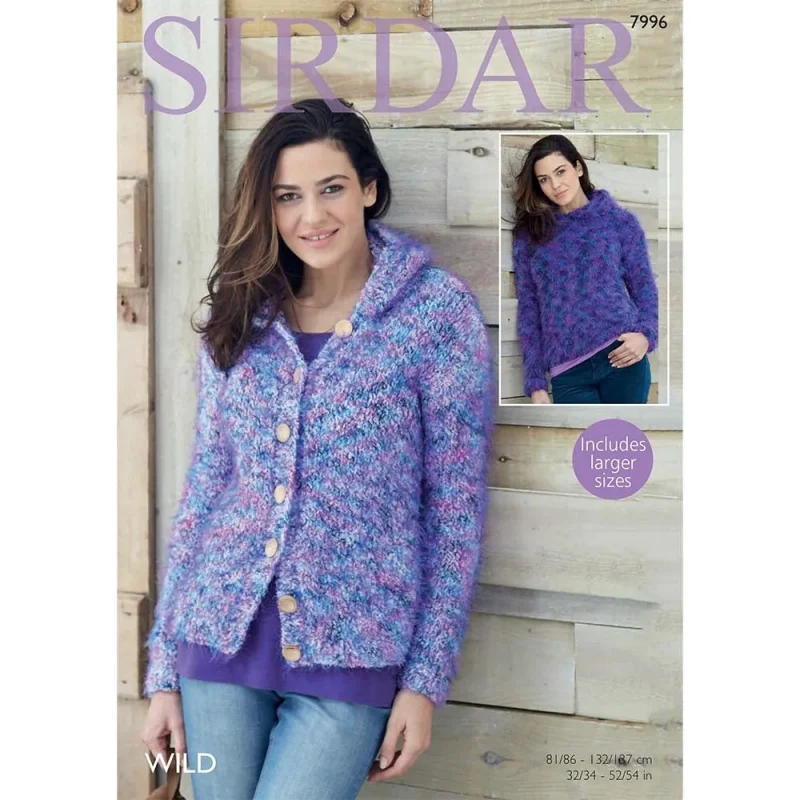 sirdar wild digital hooded sweater jacket pattern