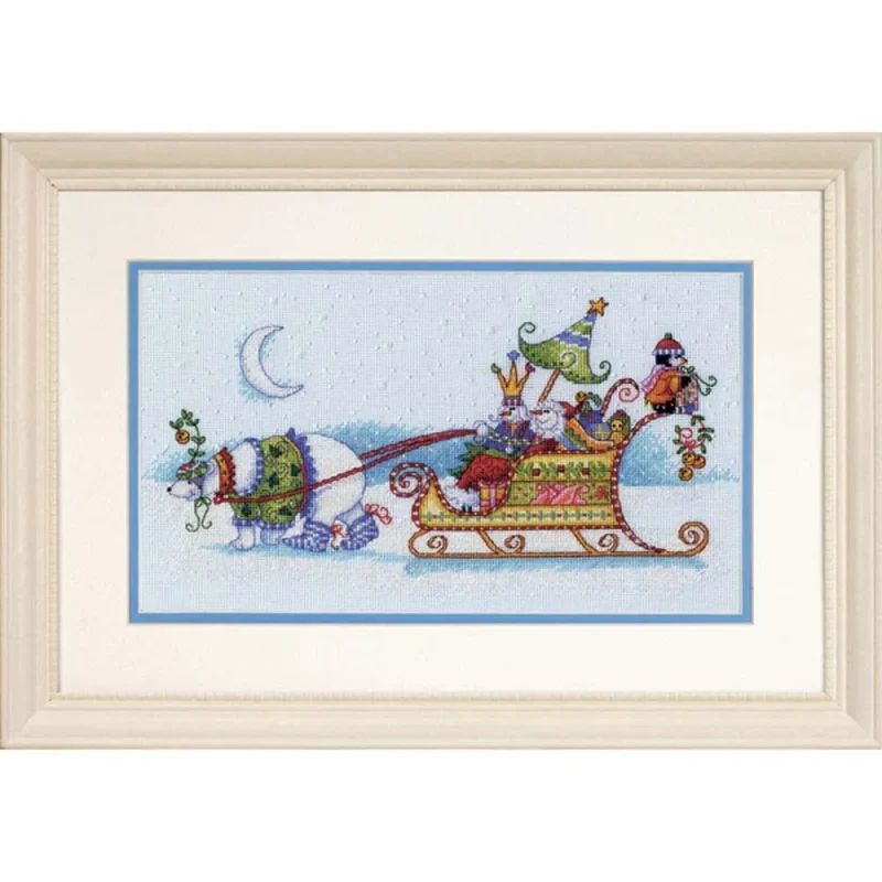 snow bear sleigh christmas decor