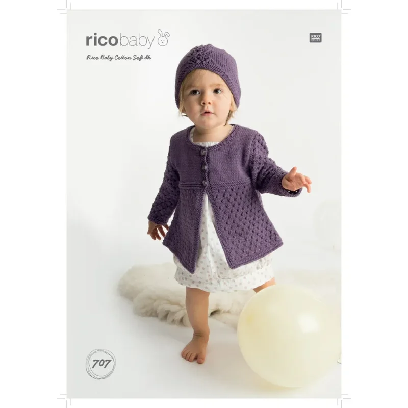 soft baby cotton cardigan hat set digital knitting pattern