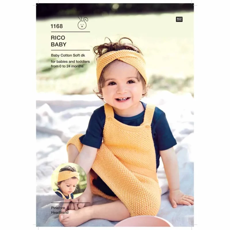 soft baby cotton pinafore headband rico digital 1168