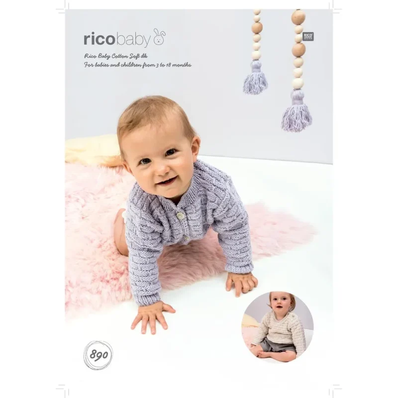 soft baby cotton sweater cardigan digital rico dk