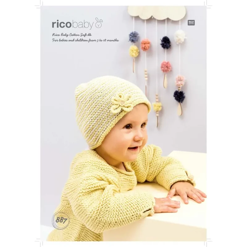 soft baby cotton sweater hat set digital pattern