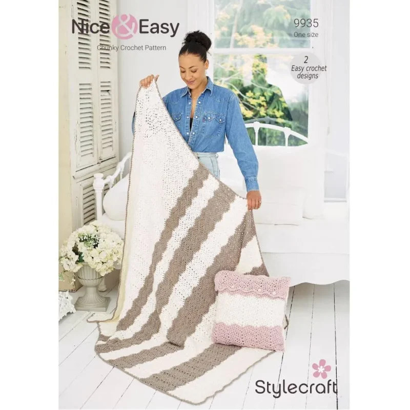 softie crochet blanket cushion set