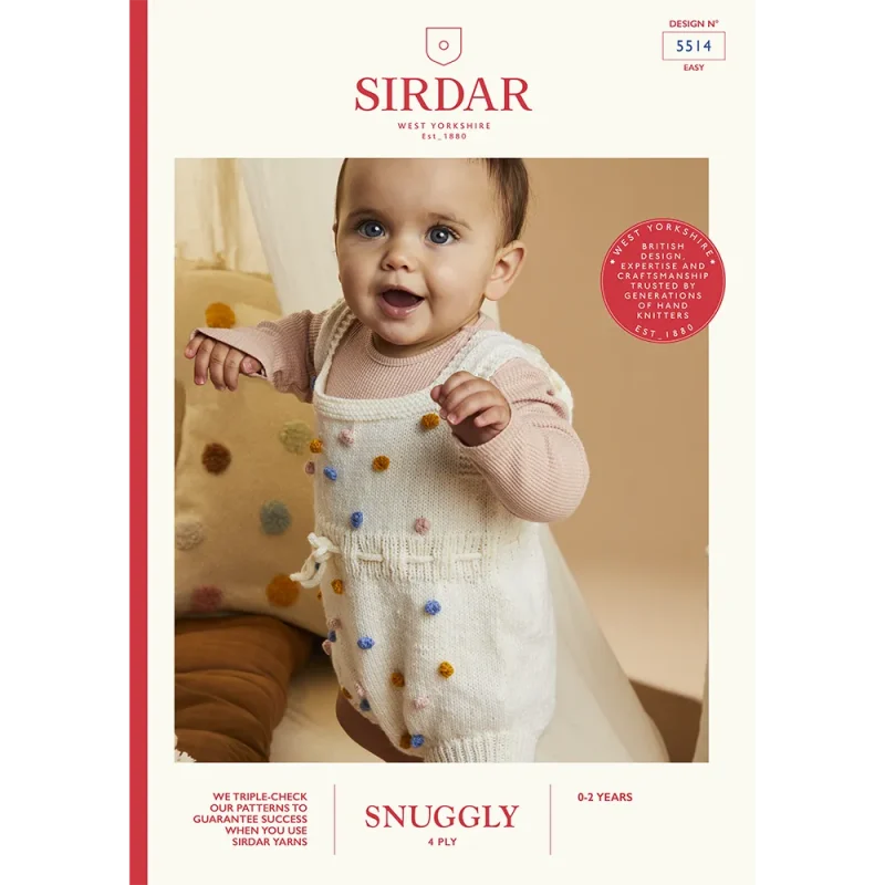 spotty dotty digital romper sirdar snuggly 4ply 5514