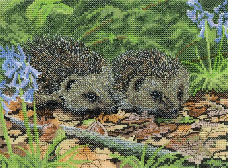 spring hedgehog cross stitch kit by nigel artingstall