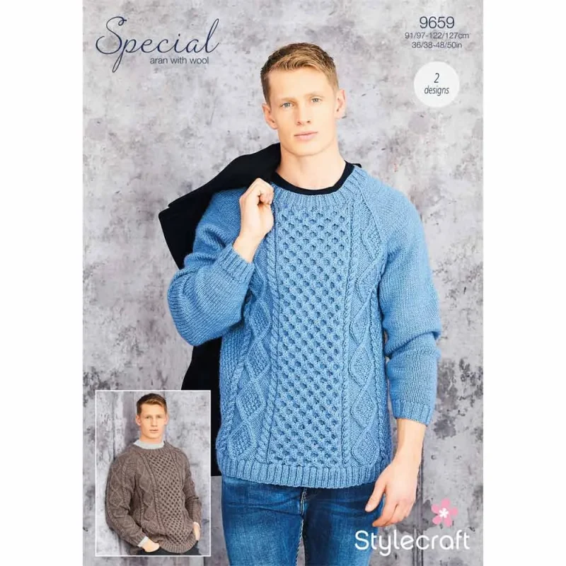 stylecraft aran wool sweaters digital pattern