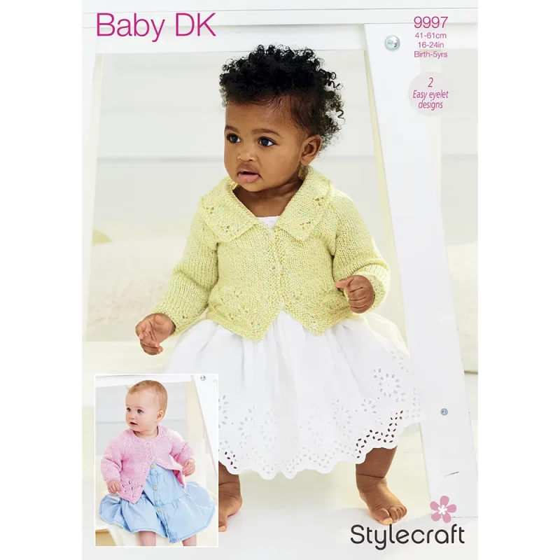 stylecraft baby sparkle dk cardigans digital pattern 9997