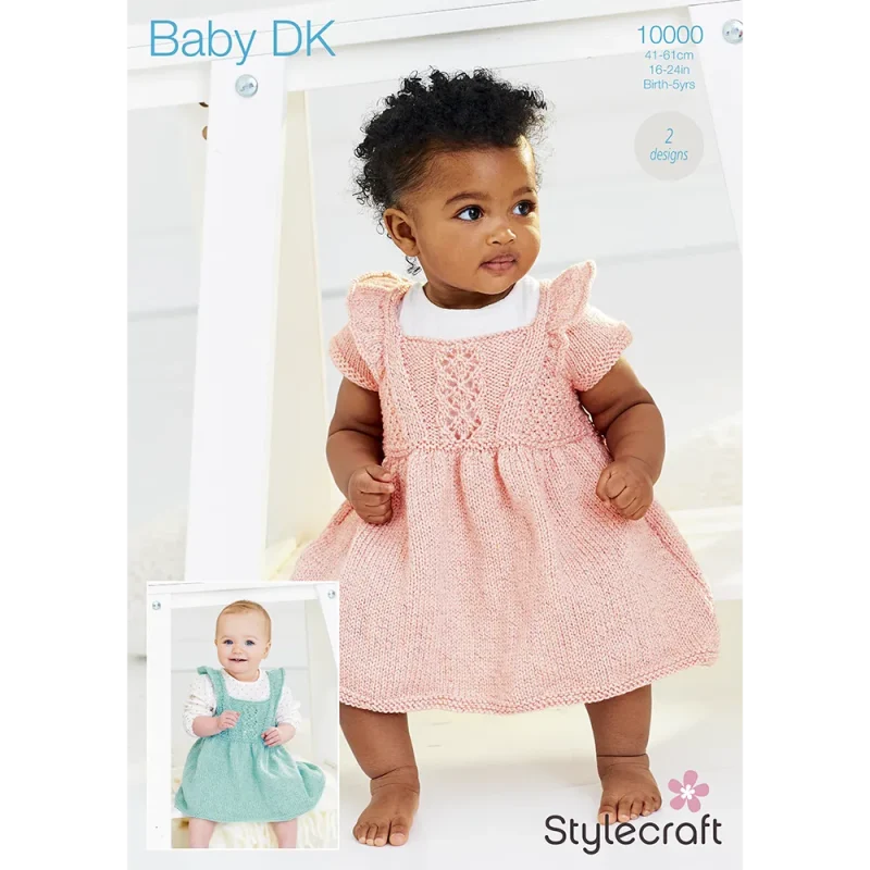 stylecraft baby sparkle dk dresses digital pattern 10000