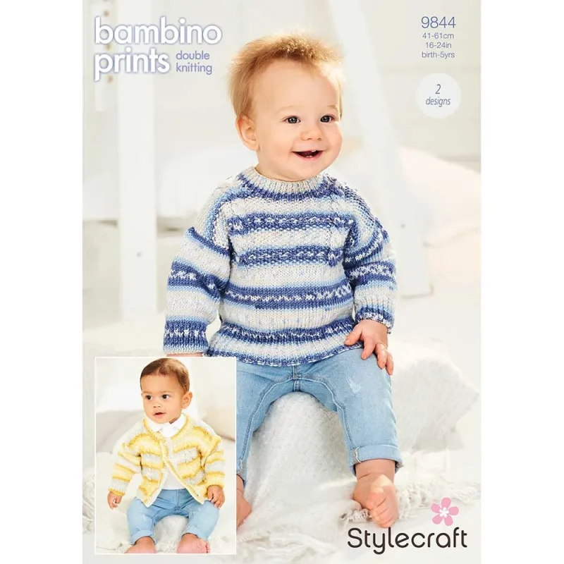 stylecraft bambino prints dk cardigan sweater pattern digital 9844