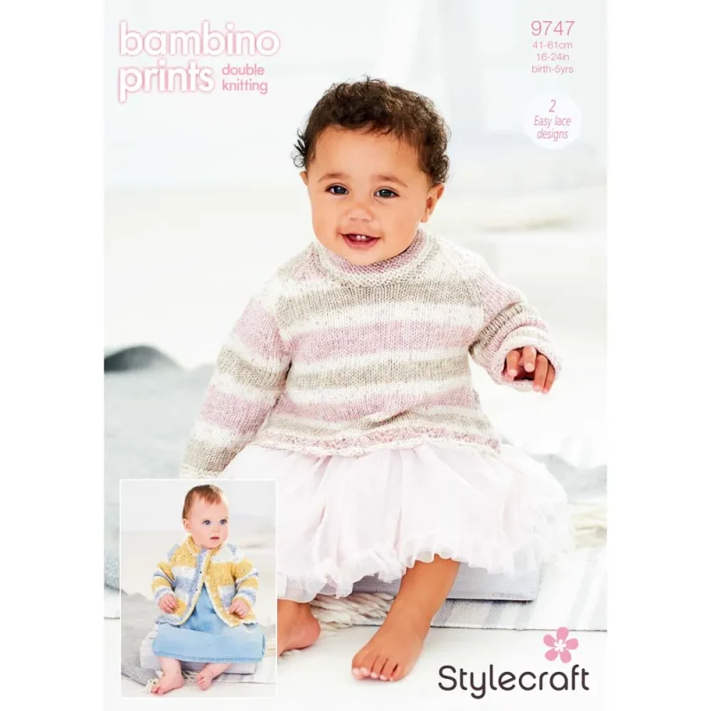 stylecraft bambino prints dk sweater cardigan pattern digital