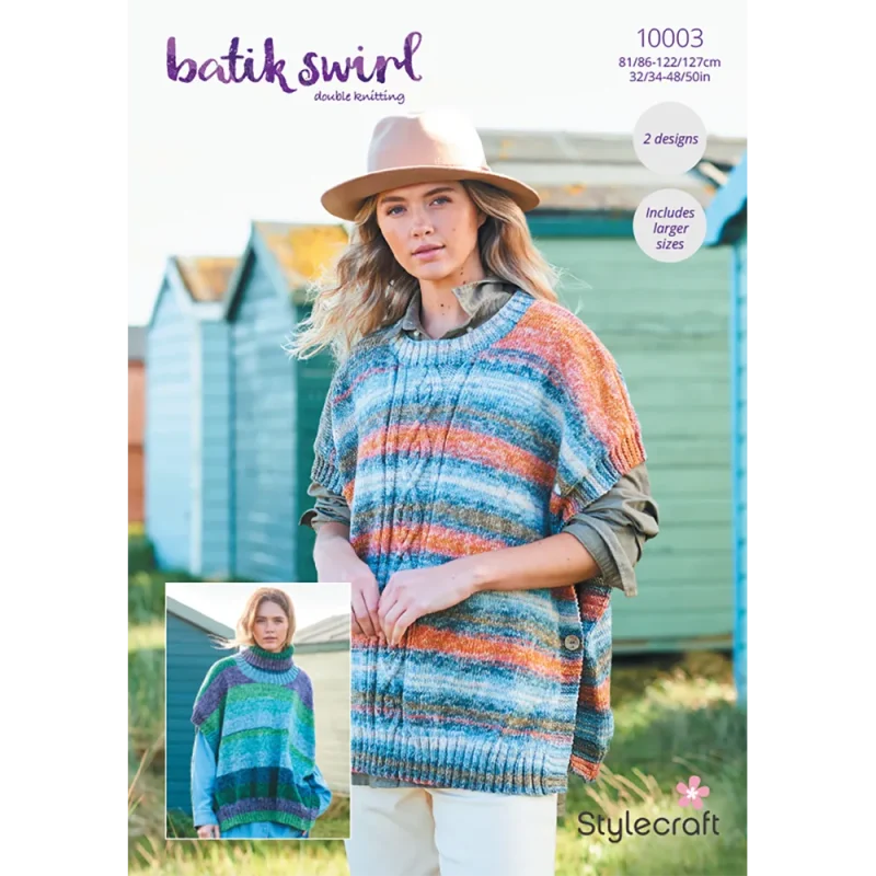 stylecraft batik swirl dk cozy ponchos