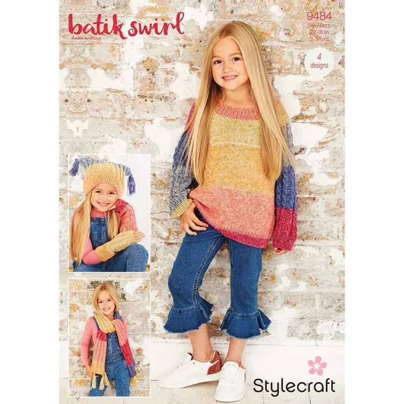 stylecraft batik swirl dk jumper set with accessories