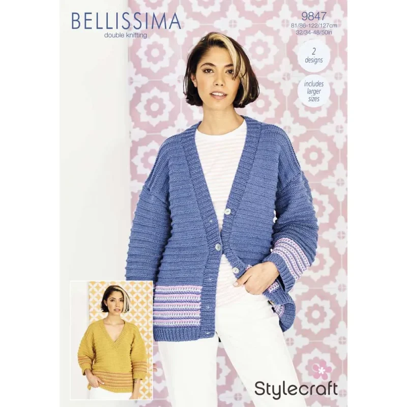 stylecraft bellissima cardigan sweater pattern digital 9847