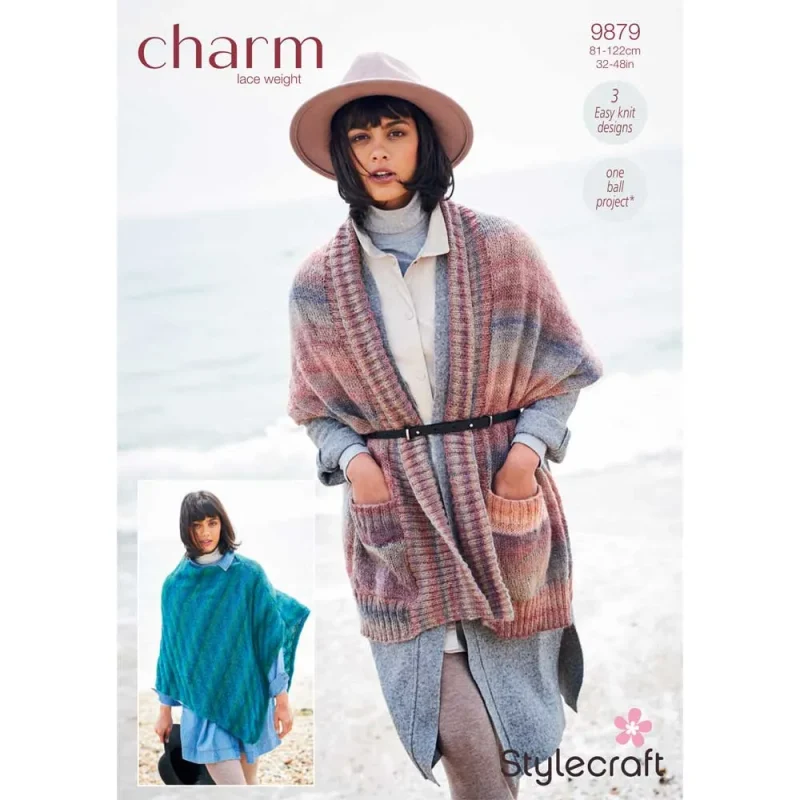 stylecraft charm digital poncho shawl cape pattern 9879