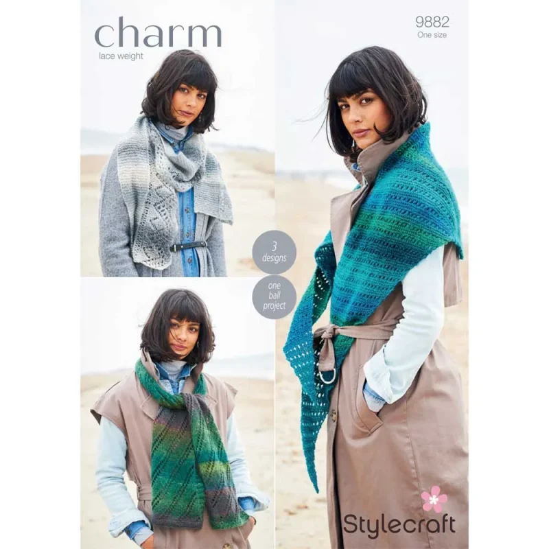 stylecraft charm digital scarf patterns 9882