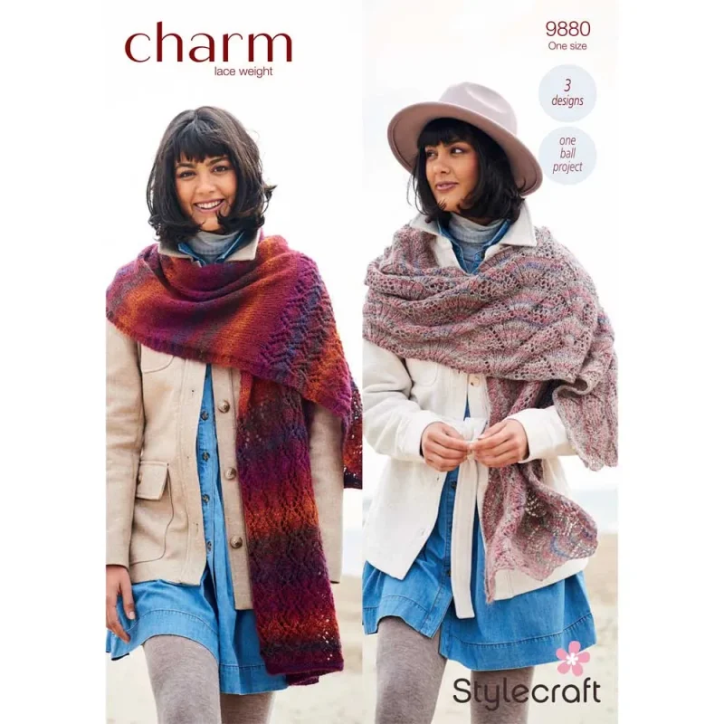 stylecraft charm digital shawl patterns 9880