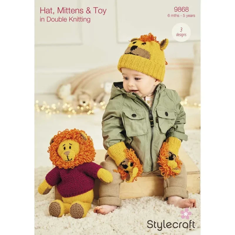 stylecraft dk knitting kit hat mittens toy set