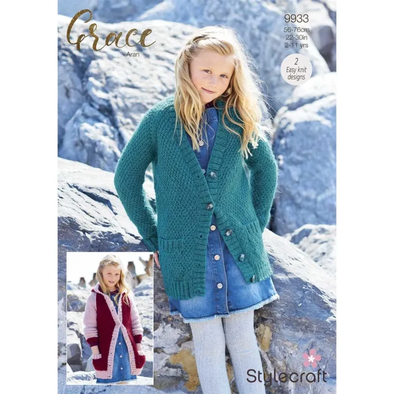 stylecraft grace aran jackets digital pattern 9933