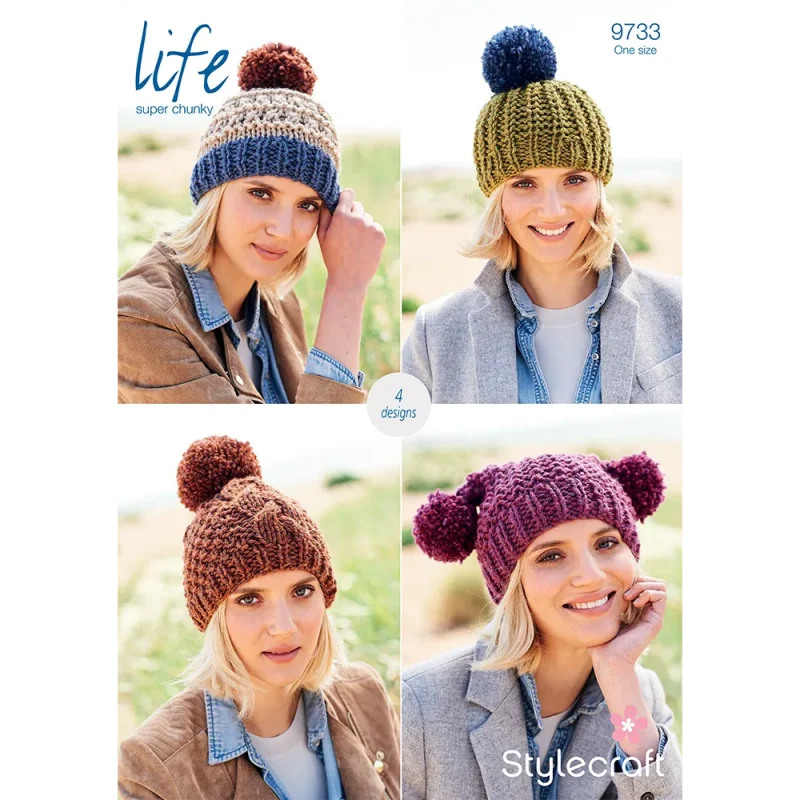 stylecraft life super chunky hat pattern digital download 9733