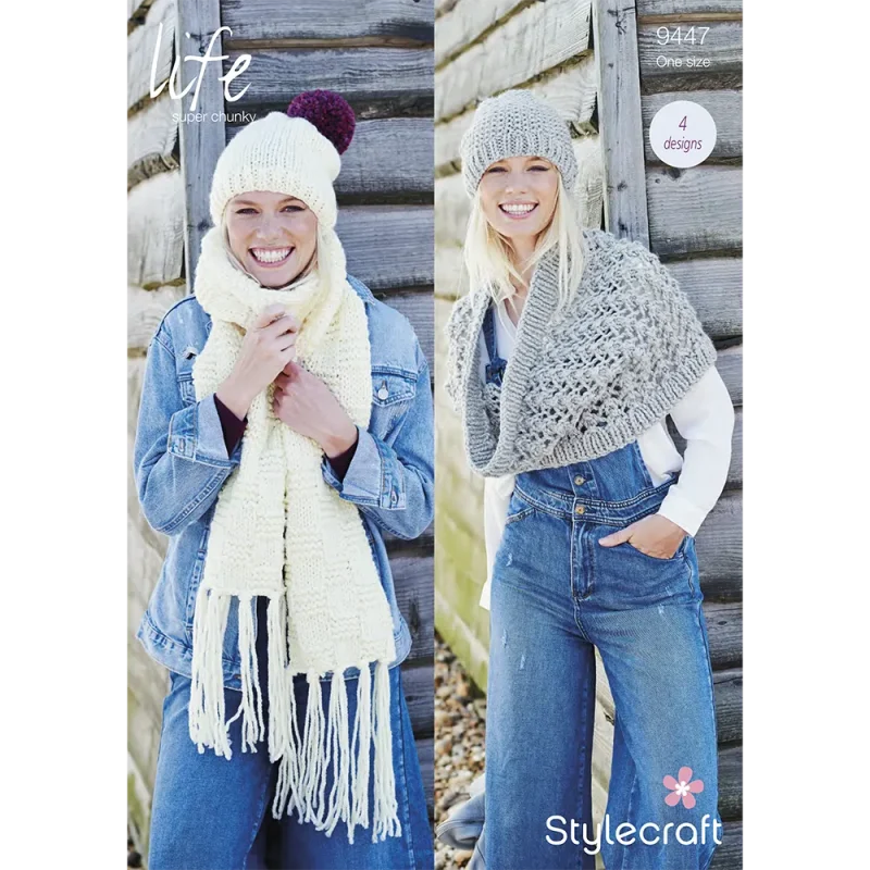 stylecraft life super chunky snood scarf hat pattern