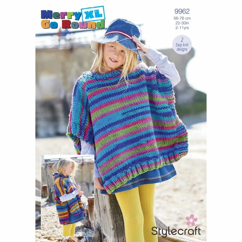 stylecraft merry go round xl digital ponchos pattern 9962