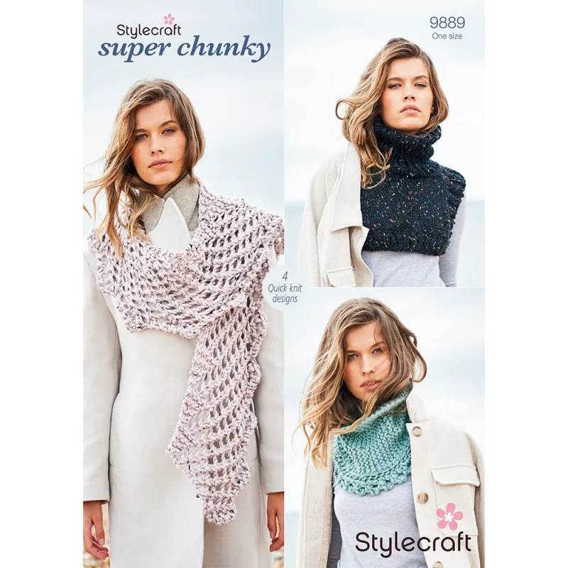 stylecraft super chunky digital pattern 9889 trendy accessories