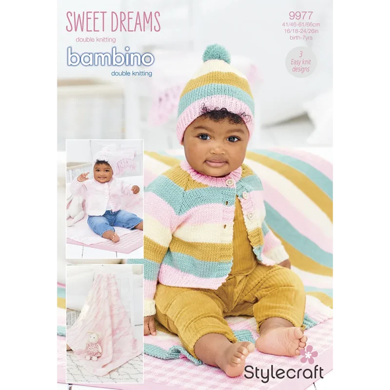 stylecraft sweet dreams bambino dk cardigan hat blanket pattern digital