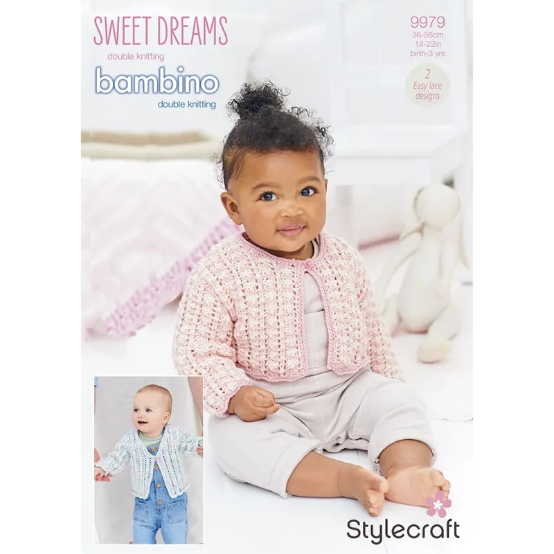 stylecraft sweet dreams bambino dk cardigans digital pattern 9979