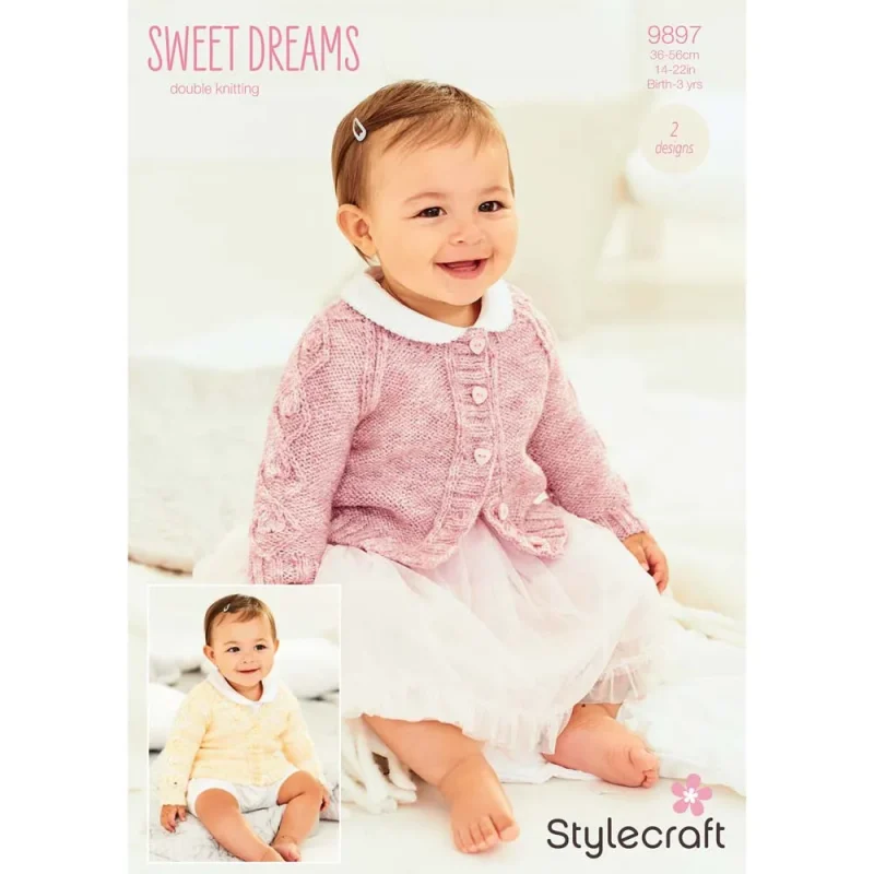 stylecraft sweet dreams dk digital cardigans pattern 9897