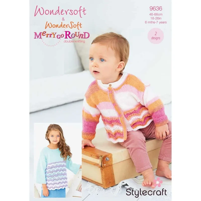 stylish cardigan sweater set in soft wondersoft dk yarn