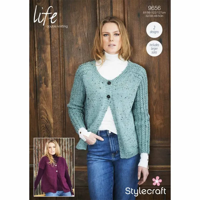 stylish cardigans in life dk yarn