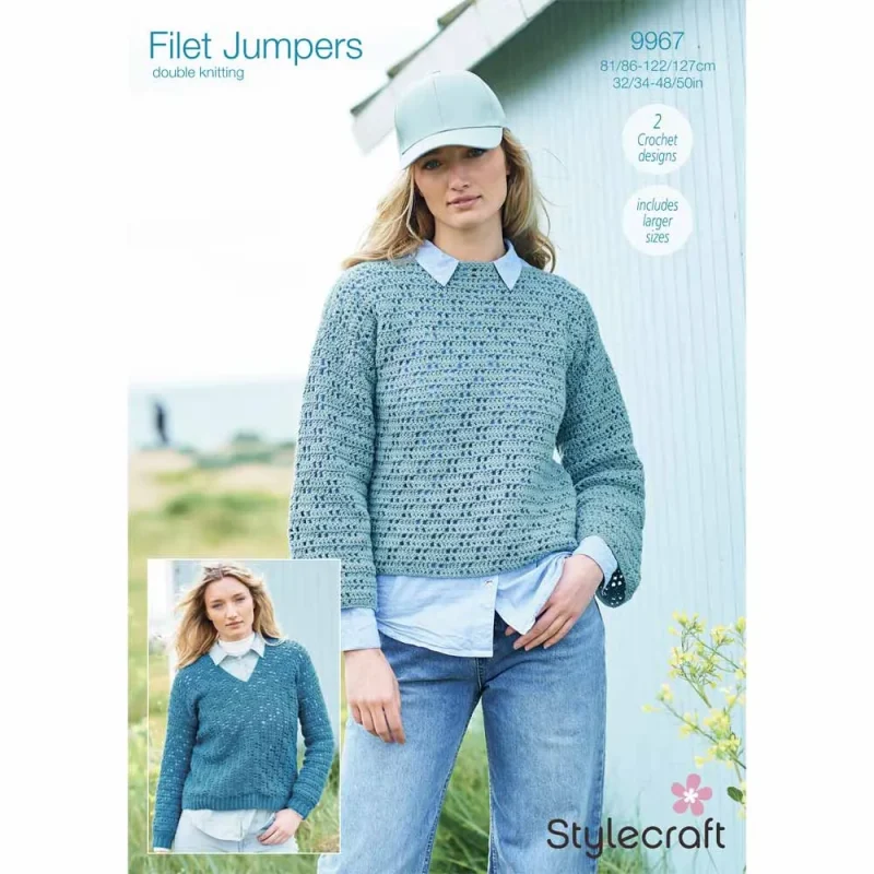 stylish filet jumpers in stylecraft bellissima dk