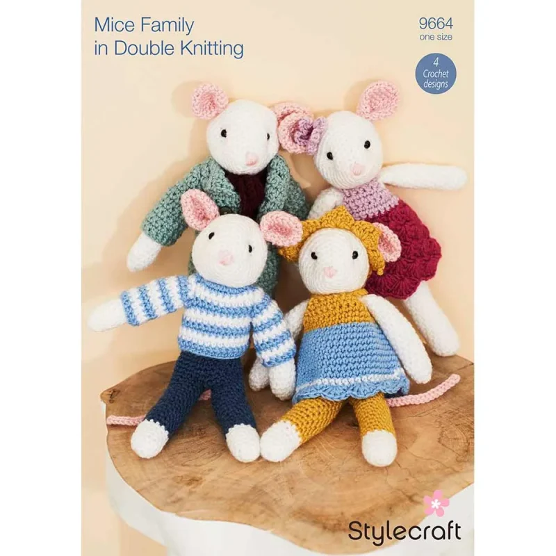 stylish mice family knitting pattern by emma varnam