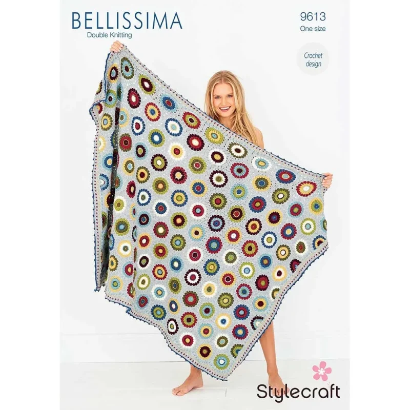 stylish pressed flower blanket in bellissima dk yarn