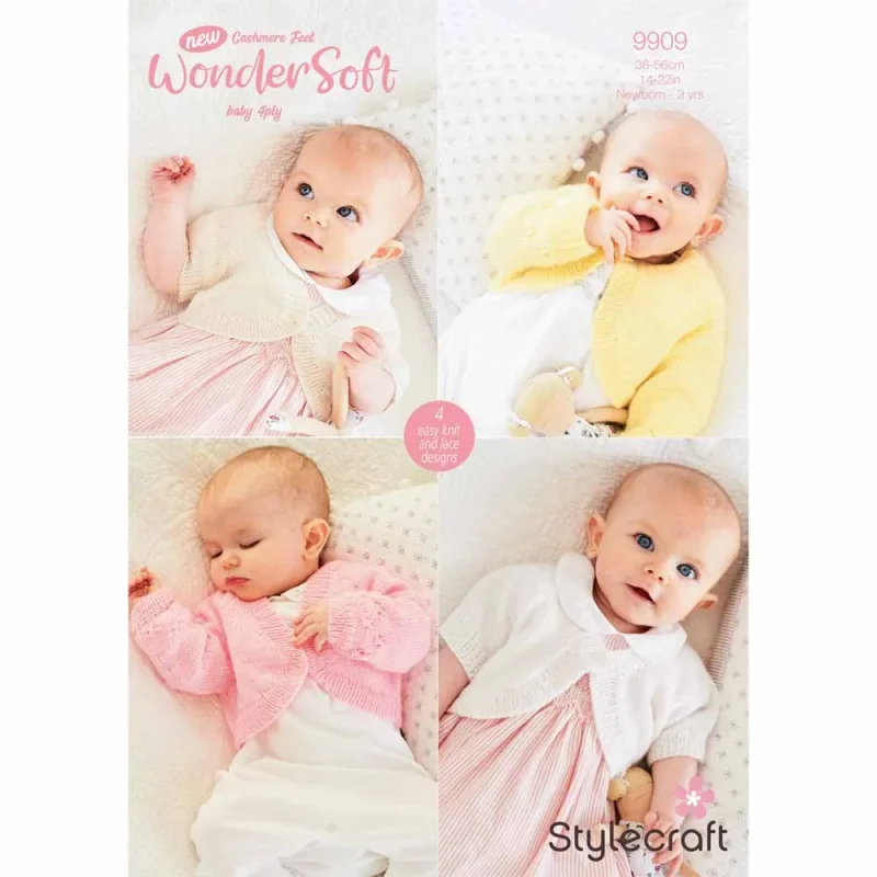 stylish soft baby cardigans new wondersoft 4ply digital version 9909