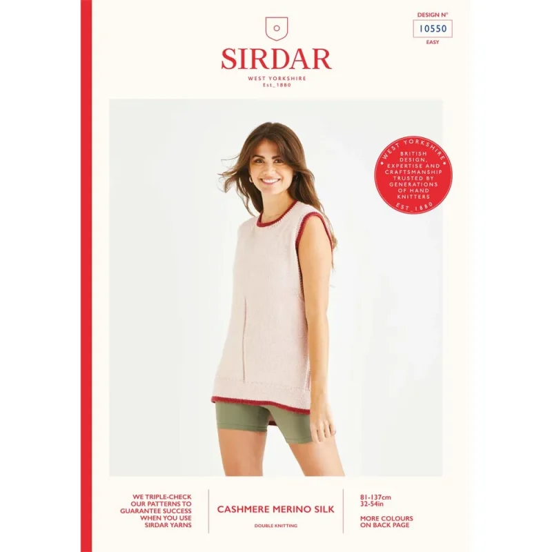 swing vest in sirdar cashmere silk dk digital pattern 10550